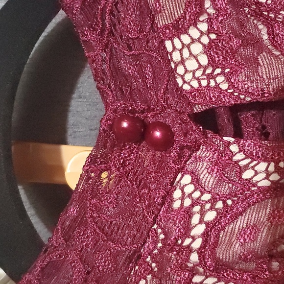 Venus NWOT Purple Size Large High-Low Lace Dress - Picture 5 of 8